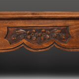 Sculpted Side Table in Wood, Glass & Rattan, France 1950s