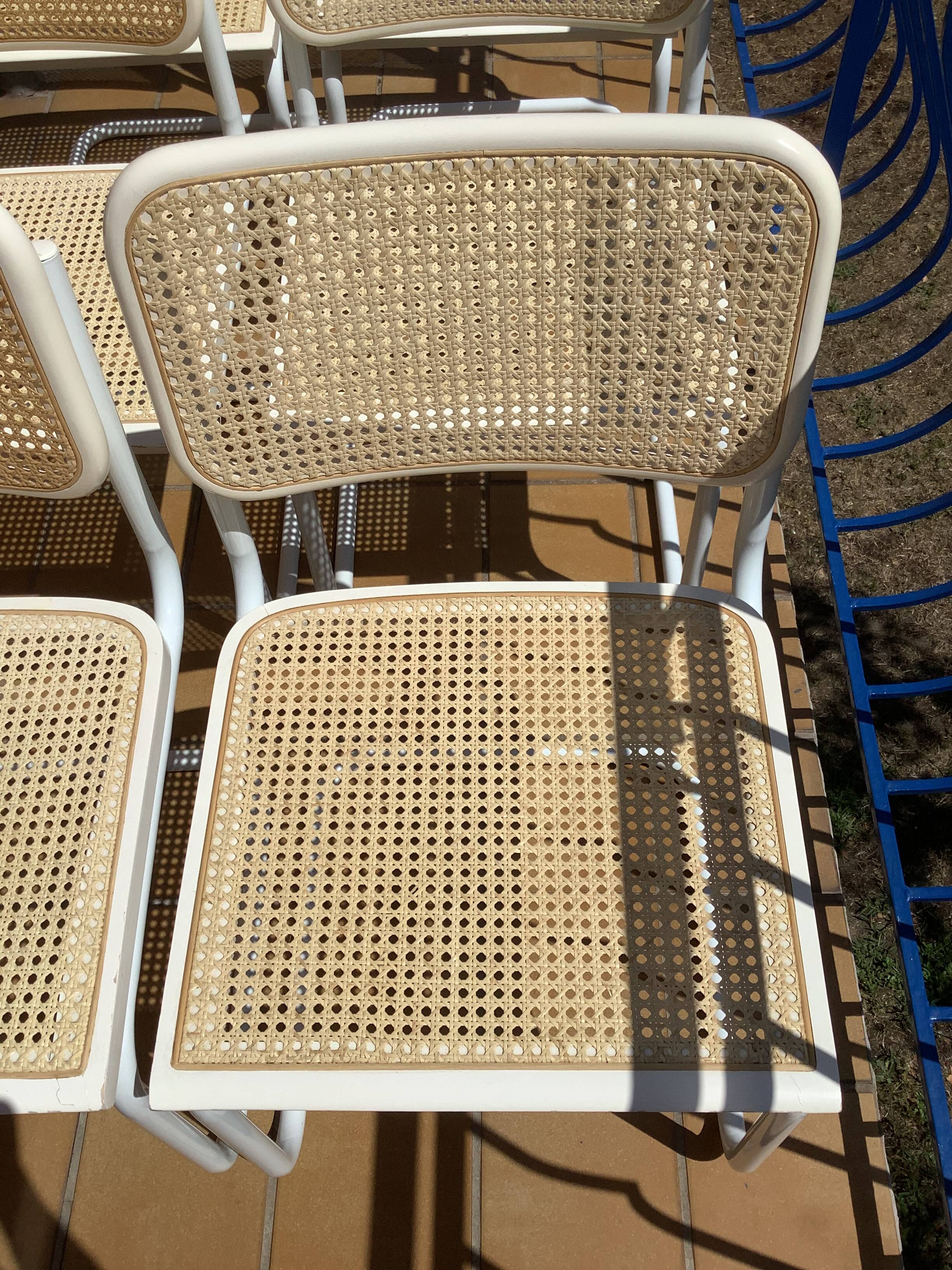 Set of 6 B32 chairs Marcel Breuer Italy design 1970