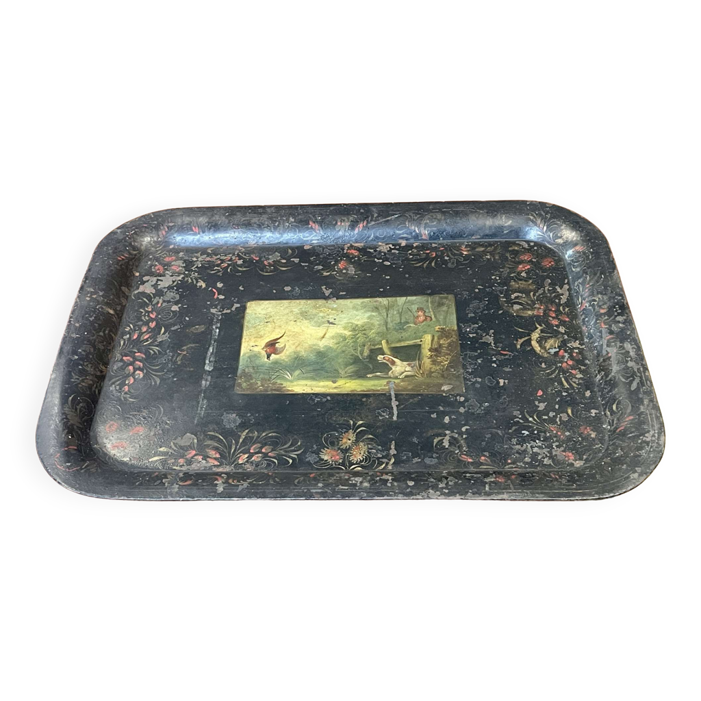 ANCIEN GRAND PLATEAU EN TOLE PEINTE -DIAM 50 cm EUR 42,50 - FR