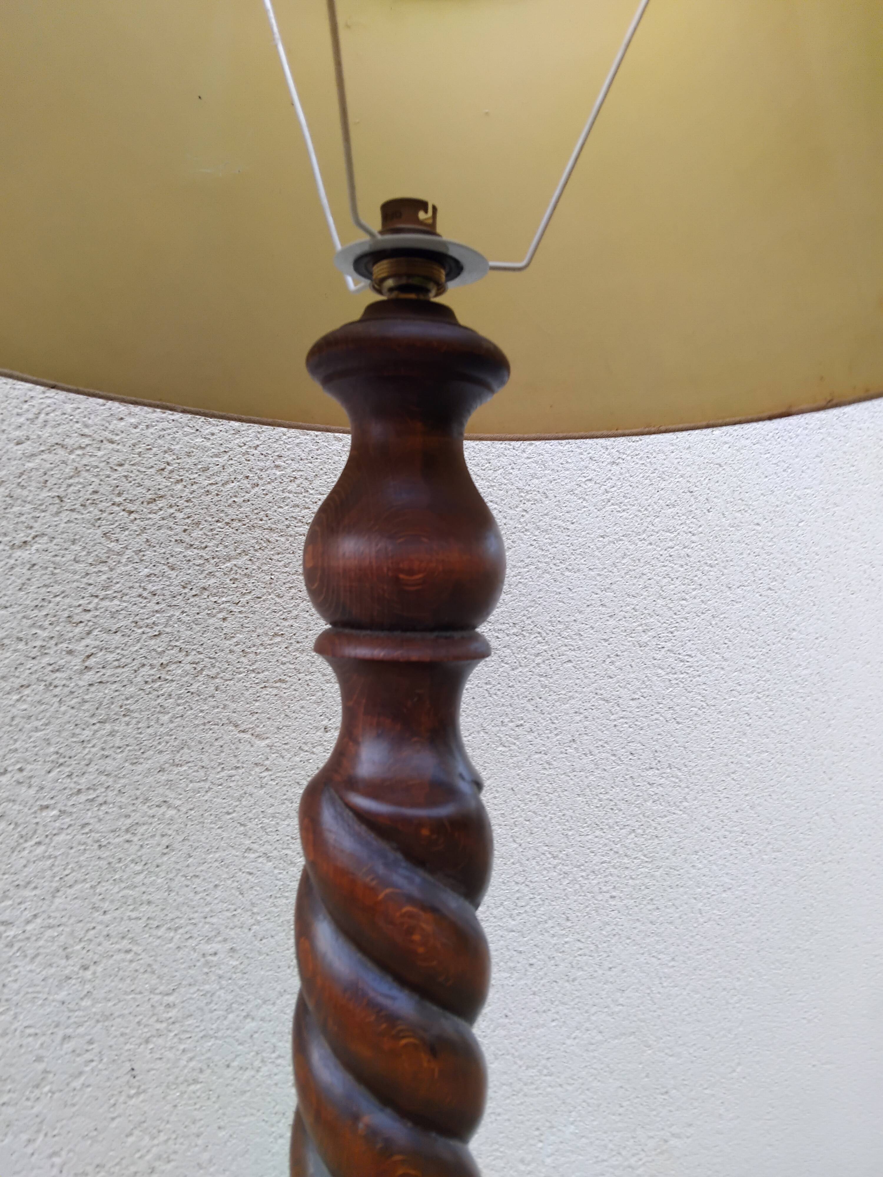 CHALES DUDOUYT vintage turned wood floor lamp