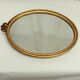 Miroir doré ovale en bois vintage fixation chenets métal d’origine dimension : H-45cm-L-33cm- Pr-2,5