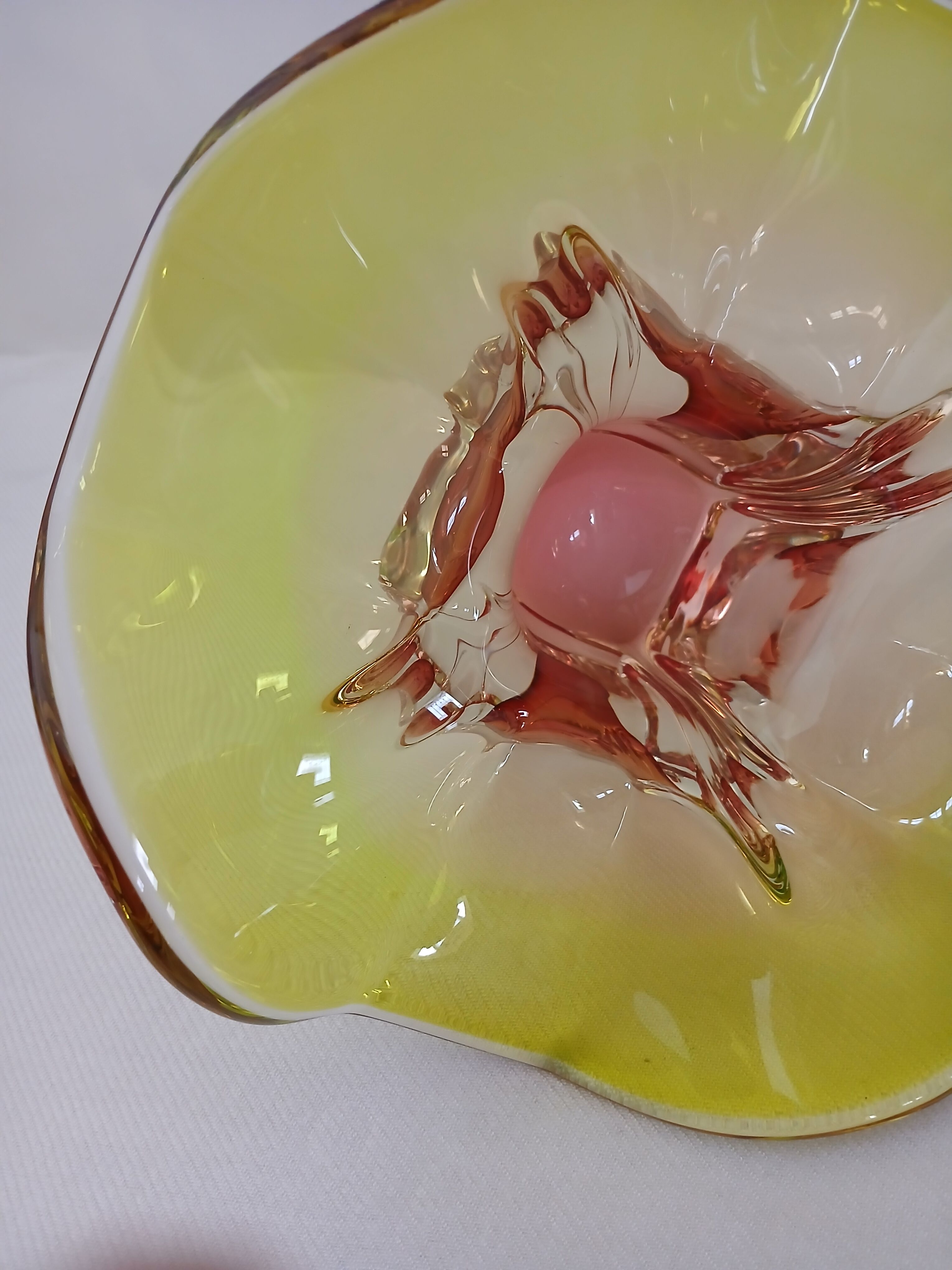 Art bowl by designer Joseph Hospodka in Bohemian crystal.