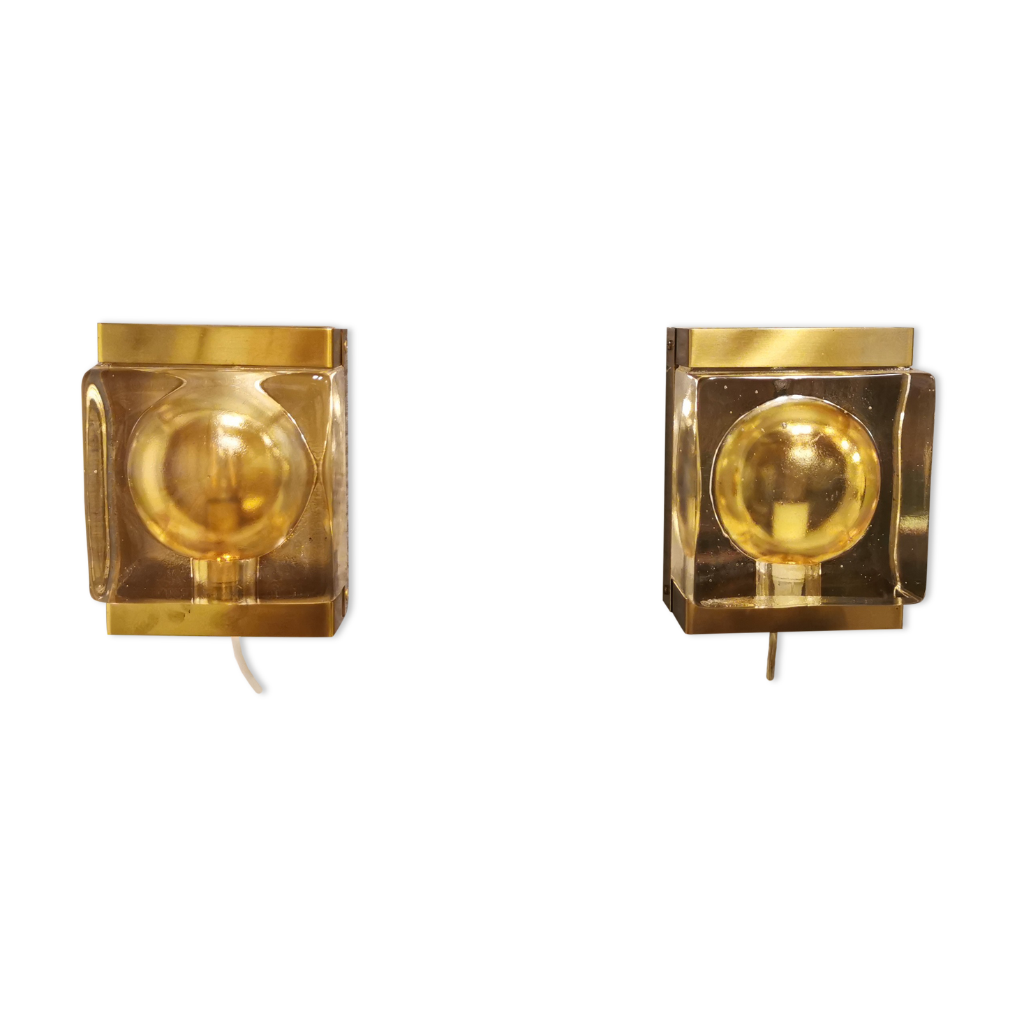 Pair of maritime wall lamps made by Danish Vitrika in the 1960s