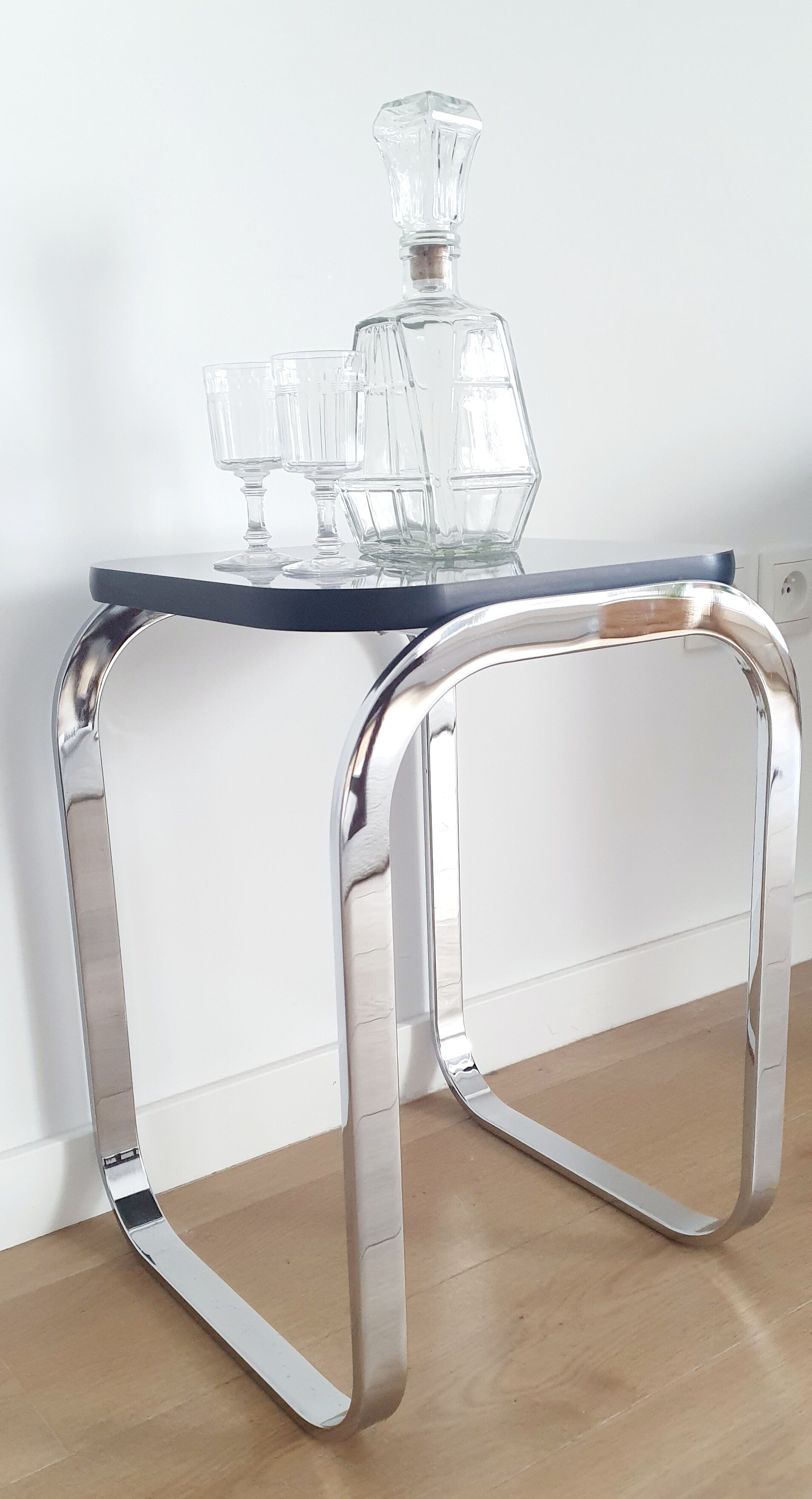 Bauhaus style chrome side table