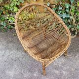 Vintage rattan and wicker armchair