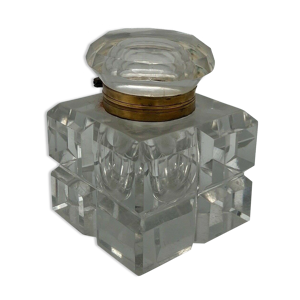 Encrier en cristal 1900 avec bouchon