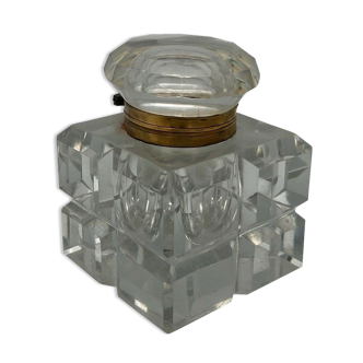 1900 crystal inkwell with faceted cap