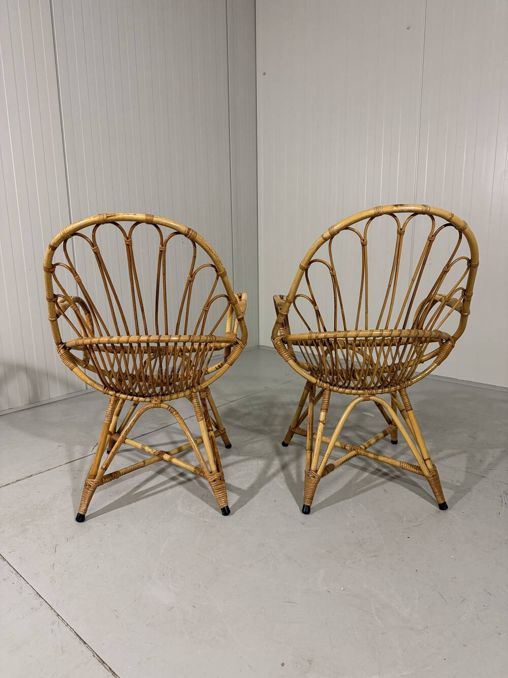 Rattan easy chairs & table Rohé Noordwolde Netherlands 1960’s