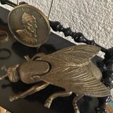 Cendrier mouche en laiton ancien