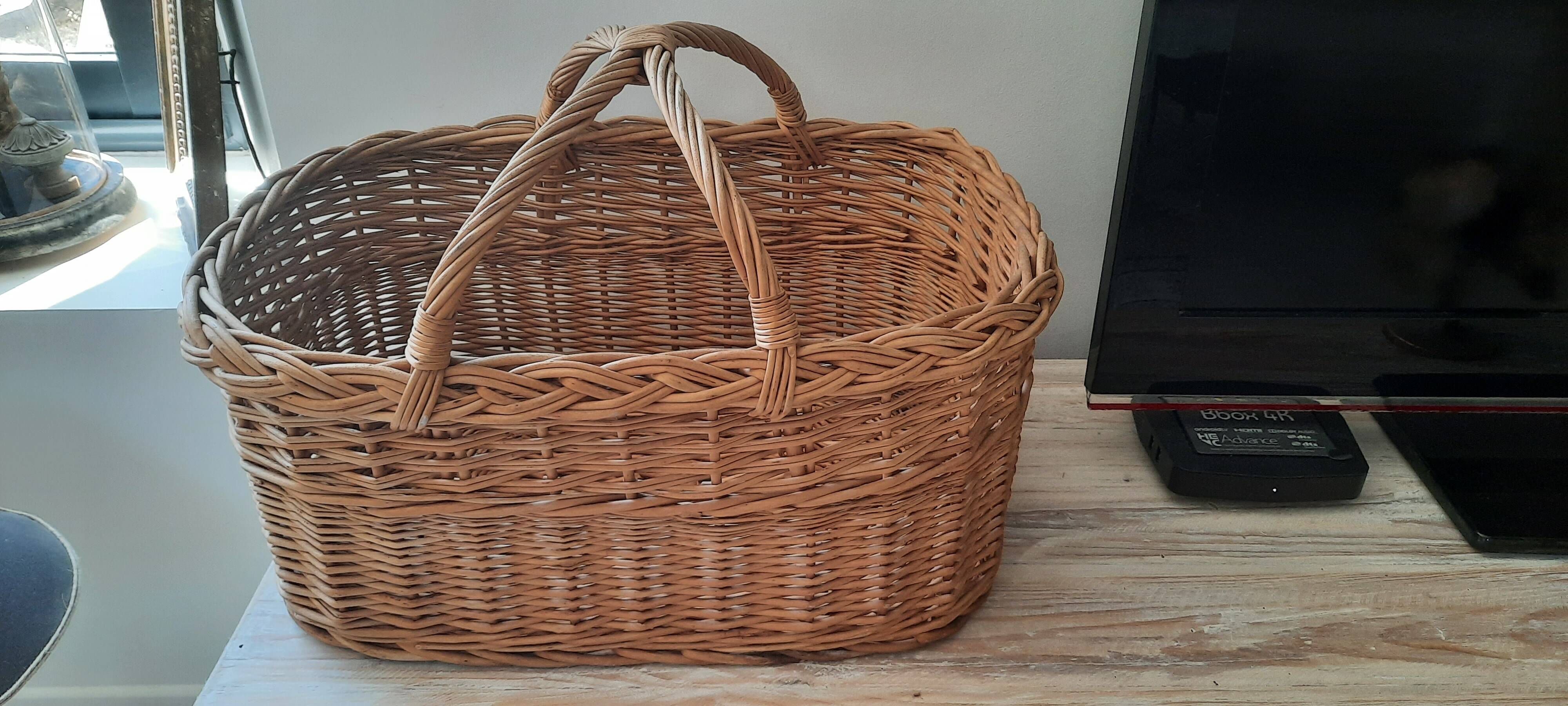 Large antique wicker basket