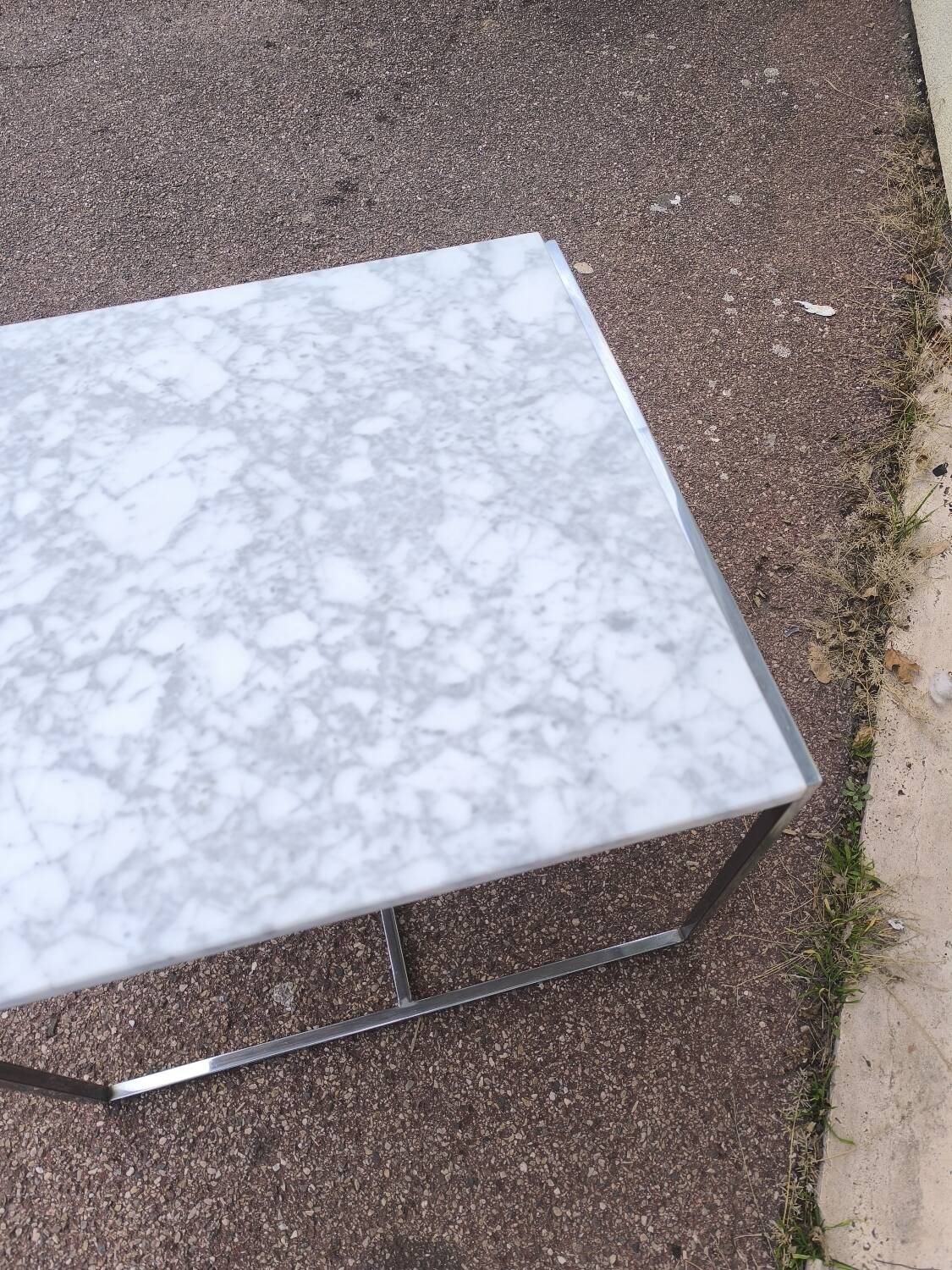 White marble and chrome coffee table, 1970
