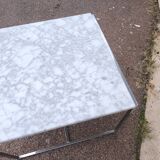White marble and chrome coffee table, 1970