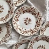 8 assiettes à dessert en terre de fer « Epine » Boch Freres Keramis (BFK)