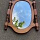 Vintage oval mirror in solid wood 1960 120x70