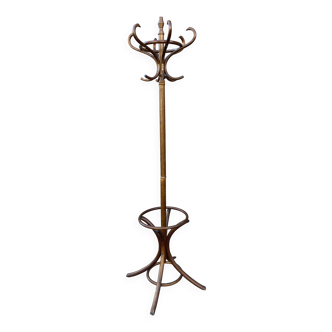 Baumann thonet coat rack on vintage parrot stand 60s/70s curved wood