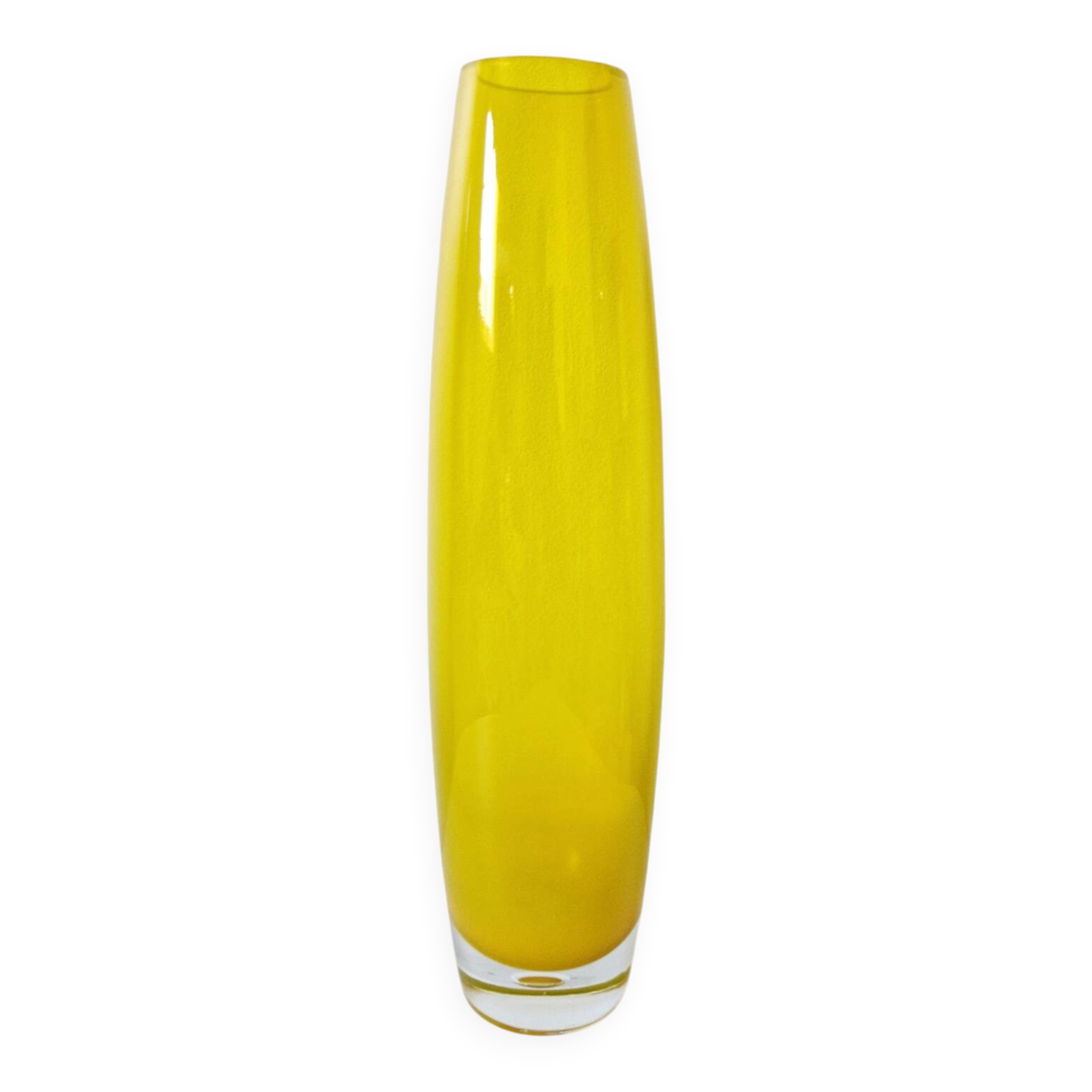 Vintage yellow transparent gradient ovoid vase