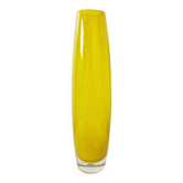 Vintage yellow transparent gradient ovoid vase