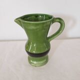 Green ceramic pitcher signed Longchamp - height 18.5cm