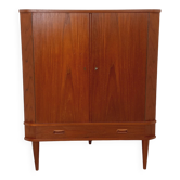 Meuble d’angle de rangement vintage scandinave en teck des années 60