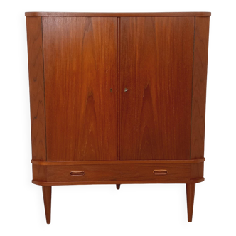 Vintage Scandinavian teak storage corner cabinet from the 60s