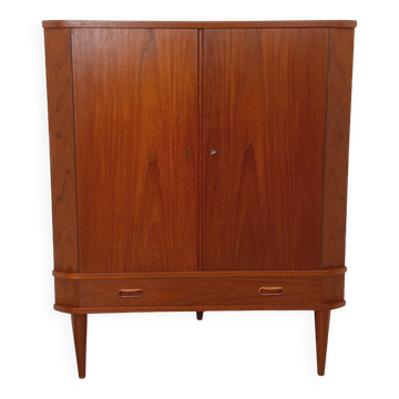 Vintage Scandinavian teak storage corner cabinet from the 60s
