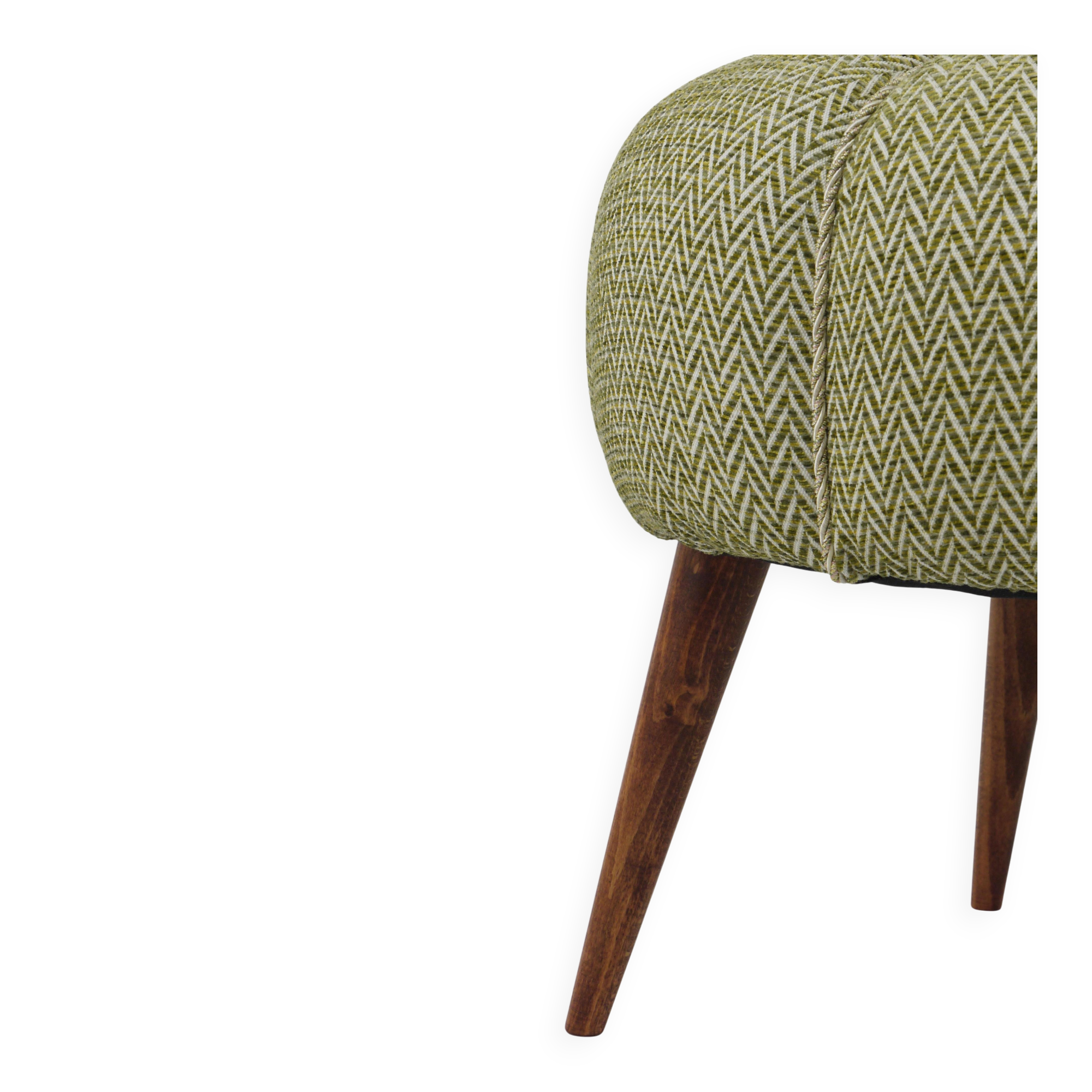 Up to Six Charming Zigzag Midcentury Stools, Pouf, Ottoman, Footstools, 1950s