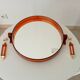 Vintage amber plexiglass mirror from the 70s