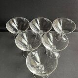 6 coupes à champagne – cristal uni taillé