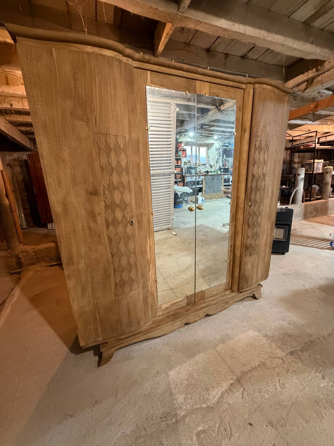 Art Deco Parisian wardrobe in natural wood