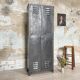Industrial locker room in raw metal, circa 1930.