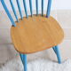 Pair of vintage Scandinavian Windsor chairs with blue bars