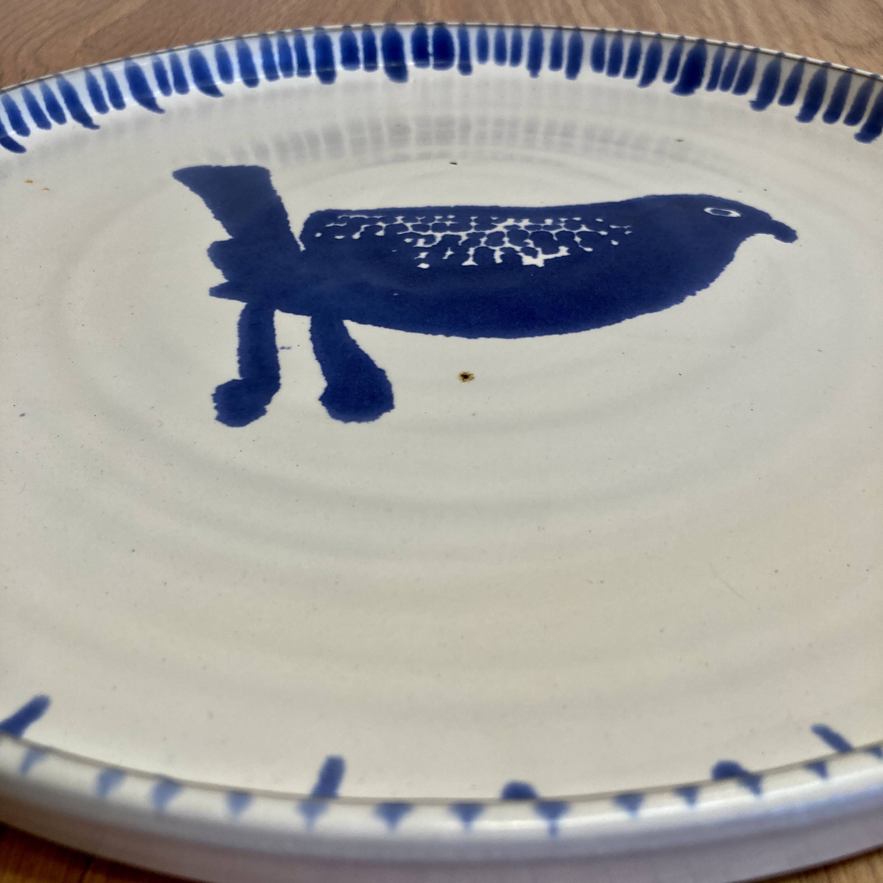 Set of 6 completely handmade plates.