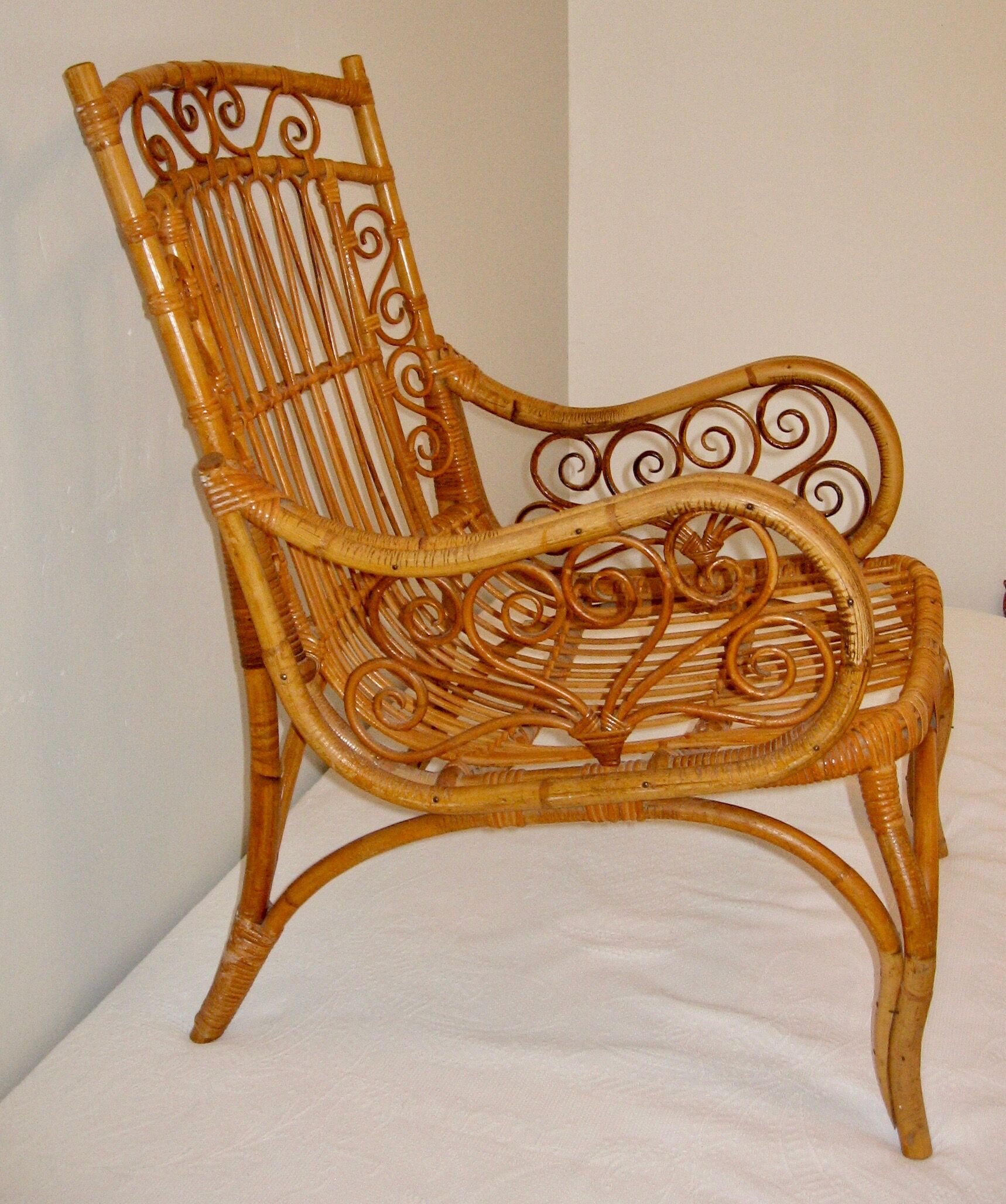 Pair of vintage rattan chairs
