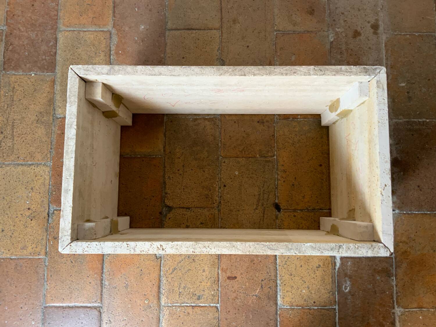 Coffee table and travertine