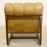 Fauteuil en cuir camel  année 60.