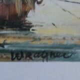 tableau du port de La Rochelle signé Wragner.