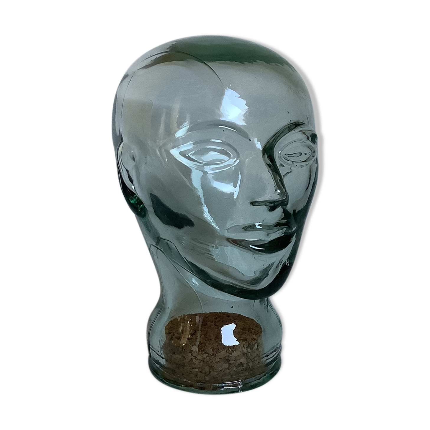 Green glass head