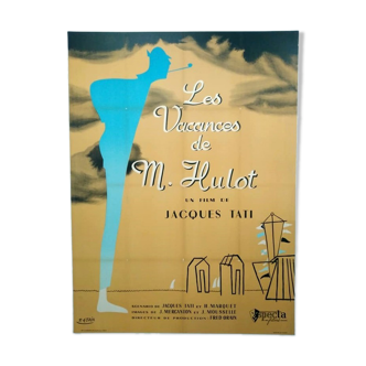 vintage poster 1961 cinema the holiday of M Hulot Jacques Tati 120x160 entiled