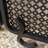 Cast iron and wrought iron fireplace screen set