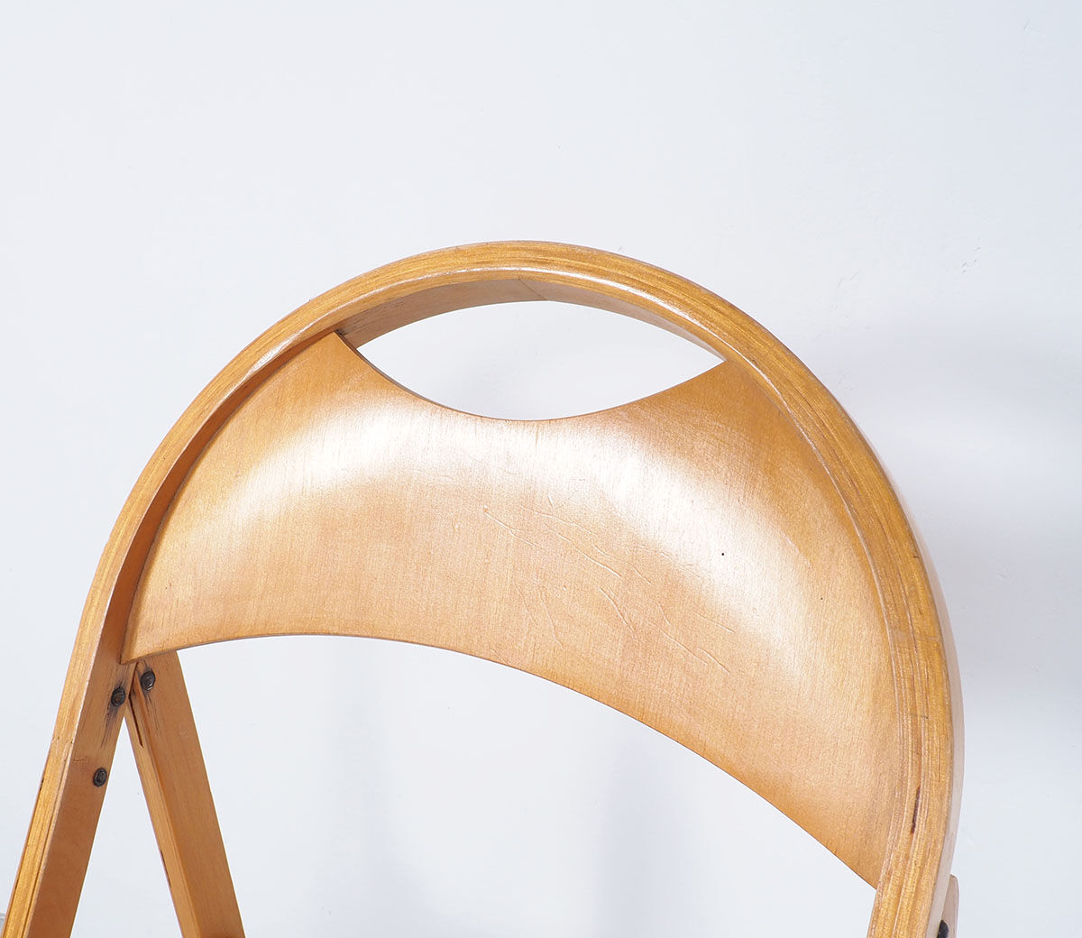 4 chaises pliantes vintage en bois d’OTK, années 1950