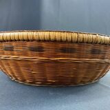 China woven bamboo rice or tea basket late 19th century early 20th century