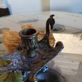 Bougeoir laiton vintage de  style gothique