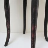 Black skated Thonet stool stamped