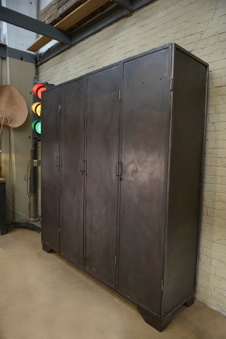 Industrial cabinet 4 doors in metal 1950