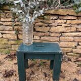 Solid wood farmhouse stool painted green