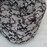 1960s, Danish 2-seater "Banan" sofa, black-white fabric, beech wood.