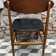 Chaise scandinave années 60 Skaï noir
