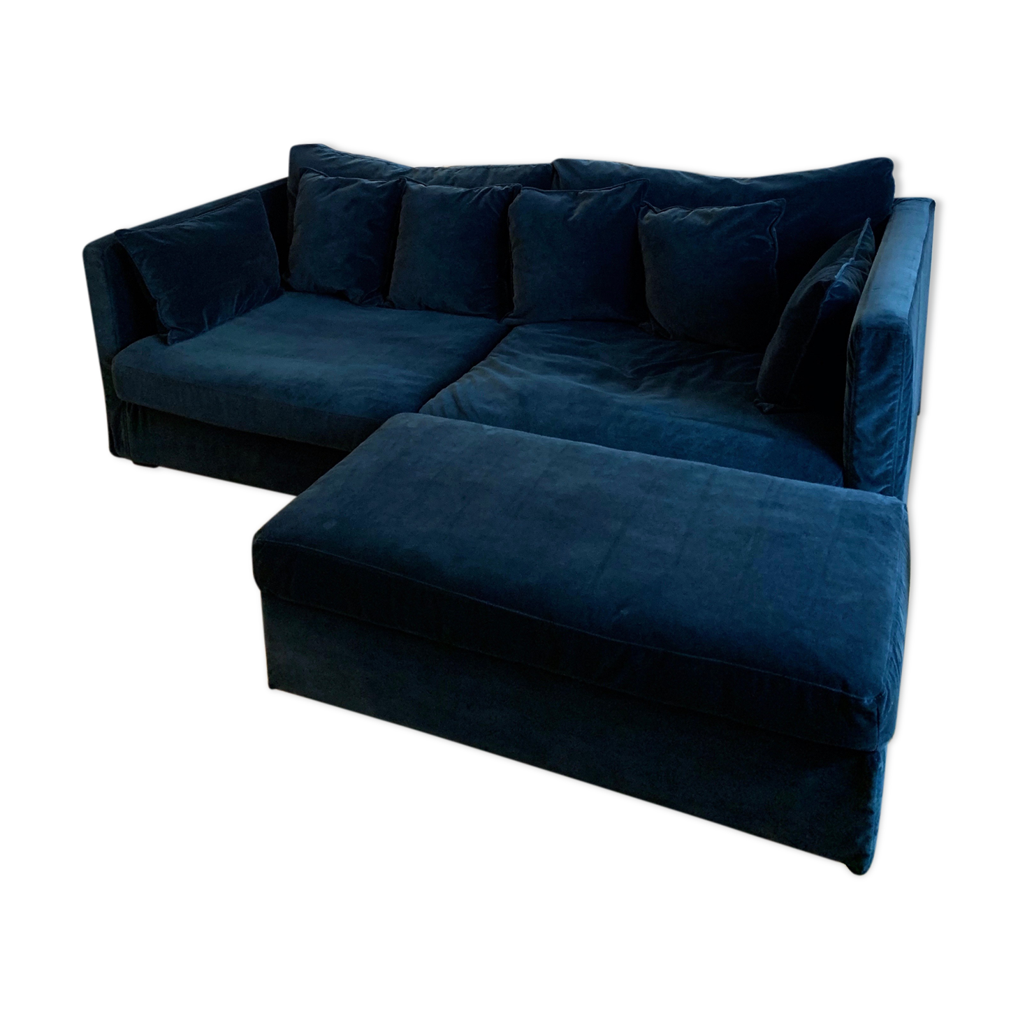 Canapé velours bleu, Neo Kinkajou - AM.PM