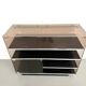 Hi-Fi furniture in smoked plexiglass and aluminium, Eric Maville
