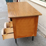 Wood desk and wood color formica top, 1960